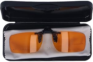 FAFEICY Okulary na Nakładce Wydajne Niebieskie światła Blokujące pionową klapkę o 180 Stopni Przenośne Pomarańczowe Okulary z Klipsem do Codziennego życia (Prostokąt)