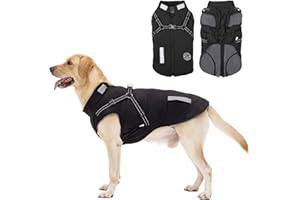 AISUOWA Cappotto Cane Invernale, Cappotto per Cani Impermeabile con Fodera in Pile Giacca Invernale Calda Lavabile con Strisce Riflettenti, Giacca Antivento per Cani di Piccola Taglia Grande Media