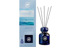Ambientador ASEVI Mikado Balearic - Travel Collection - Difusor de Varillas 90 ml - Inspirado en el Mediterráneo - Fragancia Sensorial y Duradera - Objeto Decorativo con Personalidad
