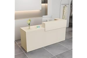 CCUKTFN Empfangstheke, Empfangstresen, Rezeption mit Schublade und offenen Regalen, 100–180 cm Rezeptionstheken, modern für Büro, geeignet für Salons, Büros, Lobbys, Einzelhandelsgeschäfte
