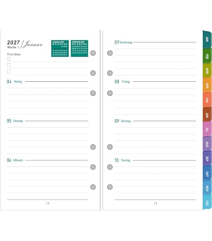 WOCHENPLANER 2026 FÜR Personal A6 mit Tabs Notizen Kontakt Kalender EUR WOCHENPLANER 2026 FÜR Personal A6 mit Tabs Notizen Kontakt Kalender EUR
