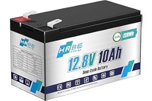 HRBEENERGY 12V 10AH LiFePO4 batteria ricaricabile al litio, protezione BMS sicura integrata 10A, 2000 + cicli profondi, perfetto per piccoli UPS di backup, giro sui giocattoli, sistema di allarme