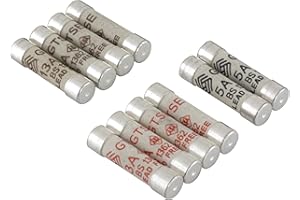 GTSE Mixed Pack of Electrical Fuses, Pack of 10, Household Domestic Mains Plug Ceramic Fuses, 240V, BS 1362 Compliant, 3A 5A 13A