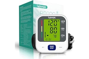 VOYOR-HEALTH VOYOR Misuratore di Pressione Braccio Digitale, Misurazione Automatic di Pressione Professionale con Ampio Schermo LCD Retroilluminato e Bracciale Regolabile BP100