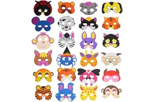 CCINEE 24 Kids Foam Animal Masks for Party Bag Fillers, 16 Assorted.