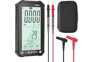 BlumWay 4,7 Zoll LCD-Digitalmultimeter TRMS 6000 Counts Multimeter Auto-Ranging Fast Genau Misst Spannung Strom Ampere Widerstand Dioden Kontinuität Einschaltdauer Kapazität Temperatur für Automobile
