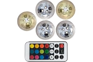 KIVRIMLARV Piccola luce LED sommergibile, Fontana impermeabile, Luci subacquee alimentate a batteria, Luci LED sommergibili senza fiamma, Luci LED subacquee telecomandate per piscine, spa, acquario, esterno
