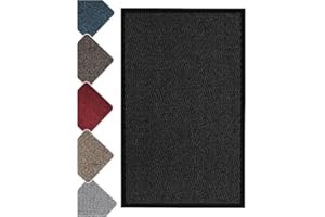 ABASEEN Stalwart Dirt Trapper Mat, Rubber Door Mat Indoor & Door Mat Outdoor,Heavy Duty Super Absorbent Non Slip Rubber Backed Barrier Mat Washable Indoor
