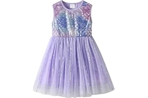 VIKITA Vestito Ragazze Principessa Sirena Colorata Costume Abiti