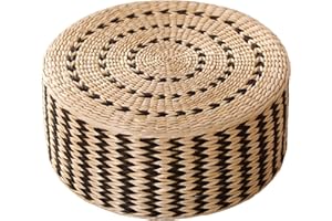 rockible Cojín de meditación Tejido, Almohada de Suelo Tatami, cojín para Sentarse, cojín de Suelo, Almohada de Asiento de Yoga para Oficina, Negro 45cm