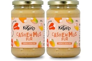 ‎MIGHTY KASHOO Mighty Kashoo - Pur cremig & salzig, Nachhaltiges Cashewmus aus Westafrikanischen Nüssen, 2 x 350g im Glas - Natürlich, vegan und reich an Nährstoffen