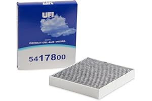 UFI Filters, Filtro Abitacolo ai Carboni Attivi 54.178.00, Filtro Abitacolo per Ricambio, Adatto a Auto, Applicabile su Diversi Modelli Buick USA, Cadillac USA, Chevrolet EU/USA, Opel, Saab, Vauxhall
