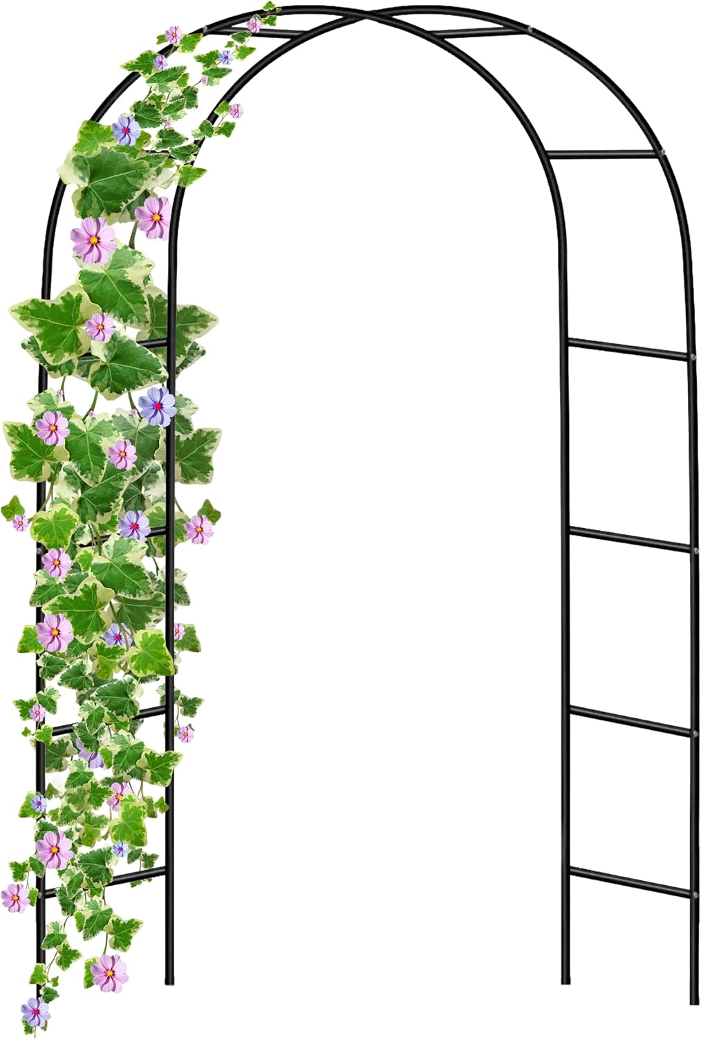 Garden Arch Green Metal - Heavy Duty Steel Frame Support Arches for Climbing Plants, Roses, Vegetables, Outdoor Decoration and Archway Decor - Large Size (2M) (1 x Garden Arch)