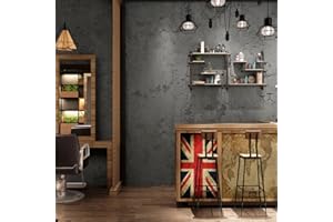 Bai You Mei Grigio Scuro Nero Carta da parati Concrete Ottica Autoadesiva 3mx40cm Adesivi per Carta da Parati Effetto 3d Grigio Matta Mobili Adesivi Film Concrete per cucin