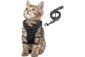 Simpeak Arnés suave para Gatos con Correa a Prueba de Escape - Arnés pequeño para Cachorros - Negro