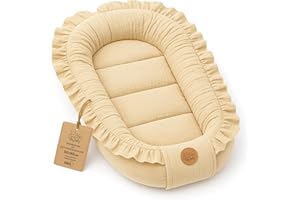 TOTSY BABY Mousseline Réducteur de Lit Bébé 90x50cm en Coton Cocon polyvalent pour Nid d'Ange Couffin et Naissance pratique et léger idéal pour le transport parfait pour filles et garçons Beige clair