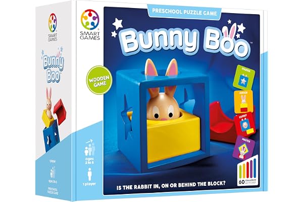 SmartGames - Bunny Boo, Preschool Puzzle Game with 60 Challenges, 2+ Years