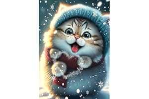 QENSPE 5D Diamond Painting Gatto, Kit per Diamond Painting Adulti, Pittura Diamante Fai da Te, Amore Painting Kit Completo per Bambini, Decorazione per Casa e Pareti 30x40cm Gatto