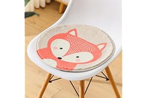 Sarah Duke Runde Stuhlkissen Sitzkissen Kinder Sitzkissen Stuhl Sitzpolster, Weich Sitz Auflage Cartoon Tier Bodenkissen Kinder Runden Kissen (Fuchs,30 x 30 cm)