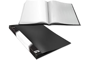 VANTASII Presentation Book 40 Clear Pockets Sleeves Protectors Art Portfolio Clear Book for Artwork, Report Sheet, Letter （8.5x11.5inch