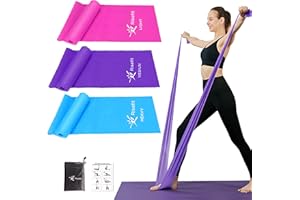 RISEFIT Long Resistance Bands,Non-Latex Yoga Resistance Bands,Exercise Bands Stretch Band Set for Physical Therapy, Strength Training, Yoga, Pilates, Stretching,Rehab