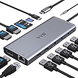USB C Docking Station Dual Monitor, 13 in 1 Dockingstation, Triple Display USB C Hub Adapter mit 2*4K HDMI,DP/Displayport,Eth