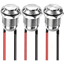 12mm Drucktaster Metalldrucktaster SPST NO Momentantaste 2A 12V/24V/125V/250