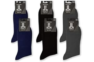 LANCETTI 6 paires de chaussettes courtes pour hommes en fil d'écosse de coton fin pour un style classique et élégant Made in Italy Noir, bleu et anthracite.