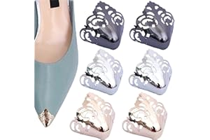 runrayay 3 Paires de Mini protecteurs métalliques pour Chaussures Pointues, Couvre-Bout de Pompe à Talon Haut, décorations pour Chaussures, Accessoires de réparation, Or, Argent et Noir.