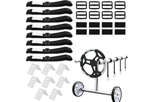 MEYAGOT Kit De Fijación De Bobinas, Correa De Tensionación De Cubierta Para Piscina, Cubierta Solar Para Piscina Set Accesorios Para Enrollador De Cubierta Solar Para Cubierta De Piscina Lona Piscina