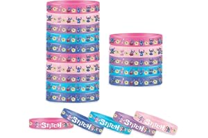 YISSCEN Lilo & Stitch Party Bracelet en Silicone pour Enfants, 20 pièces Colorés Bracelet en Caoutchouc de Sport, Bracelets pour Enfants, pour Adultes Enfants Fournitures de Décoration de Fête d'Anniversaire