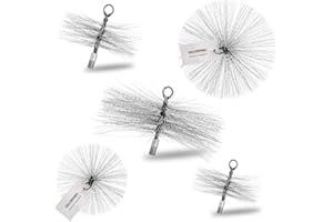 HOLZBRINK spazzola per camini/canna fumaria e stufe, 200mm, spazzola per camino acciaio inossidabile M12, 1 pezzo