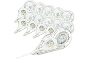 Uktunu Korrekturroller 10 Stück Korrekturmaus Pocket Mouse Korrekturroller Set Mini Roller Mäuse 12m x 5mm White Out Tape für Schule Büroadministration Notizen Markierungen, Weiß