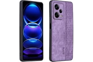 XINYEXIN Funda para Xiaomi Redmi Note 12 Pro Plus 5G (12 Pro+ 5G), Ultradelgado Antideslizante Antichoque Carcasa, Funda Protectora de Cuero Vintage - Violeta
