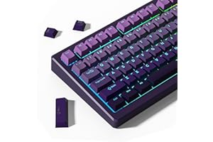 Womier Shine-Through PBT Keys, for 60% 75% 100% Cherry Profile Custom Doubleshot Keys Set Universal Compatibility for Cherry Gateron MX Switch Keyboards Gradient Purple