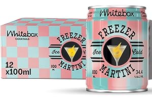 WHITEBOX COCKTAILS Single Serve Classic Freezer Martini — Case Of 12 Cocktail Cans | Classic Full Strength Gin Martini | Pre-mixed Cocktails Ready To Drink 12x100ml