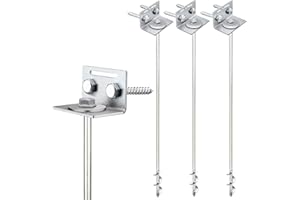 MIGHTYPHINE Ground Anchors Screw In - 24" Set of 4,6,8 with Brackets and Drill Bit - Earth Anchors - Mobile Home Anchors - Storage Shed Anchor Kit - Swing Set Anchors for Metal Swing Set - Playset Anchors - Ties