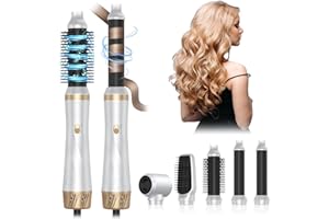 OSKUGLIN Cepillo secador de pelo Air Styler 5 en 1, moldeador Desmontable multifuncional con Iones Negativos Secador, Rizador y Cepillo Térmico para Cabello Seco, Liso y Rizado