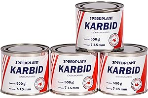 SPEEDPLANT Karbid 2 kg (4x 500g) - Carbid Kabit Kabitt karbitt Karbit Karbid kleine Körnung 7-15mm - 4 Dosen