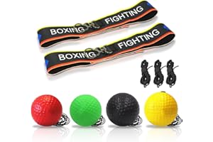 Jomdjmskes 4Pcs Reflexball, Reaktionsball mit Kopfband, Boxball, Reflexball Boxen, Box Training, Home Boxen Training Ball, Boxing Reflex Ball Ideal für Training von Reaktion und Auge-Hand-Koordination