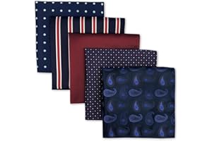 S&W SHLAX&WING Set di 5 fazzoletti da taschino quadrati da uomo assort