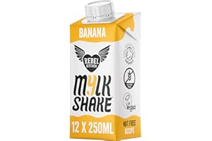 Rebel Kitchen - Banana Mylk Shake - Organic Milk Beverage - 12x 250ml - Carbon Neutral - Plant Based Milkshake Drink - Vegan Certified