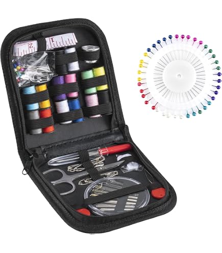 JMZLLRX Kit Da Cucito Da Viaggio 27 Pezzi – Set Completo Con 14 Bobine Di Filo E Accessori – Per Principianti Ed Emergenze