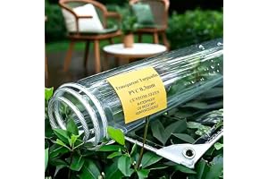 Vattentät transparent PVC-presenning med öljetter för trädgård 1.2x4m