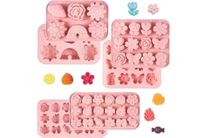 PETGLIMMER 3 Pezzi Stampi in Silicone a Forma di Farfalla e Fiore, Fondant Silicone Mold Fai Da, Antiaderente, Riutilizzabile, DIY Mini Decorativo Stampi Cioccolato Forma per Torte, Caramelle, Budini, Ghiaccio