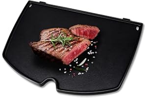 Adviace 6559 Cast Iron Cooking Griddle Parts for Weber Q200, Q220, Q240, Q260, Q2000, Q2200, Q2400 Series Gas Grills Accessories, Grill Griddle for Weber Q 200 Replacement Parts, 15.3 x 10.8 Inches.