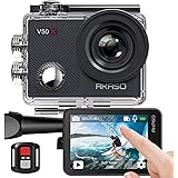 AKASO Action Cam, Native 4K WiFi EIS 40M Touch Screen,Telecomando,Custodia Impermeabi,Kit di Accessori di Montaggio(V50 X)