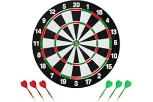 GUTE Darts board,Double Sided Dart Board Set with 6 Darts,Traditional Style Dart Board, Adult Board, Game Bullseye, Bame For Party,Family