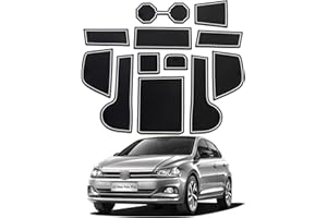 YEE PIN Car Mats Door Slot Pad for Volkswagen POLO MK6 2018-2022 Accessories, Gate Slot Storage Mats, Cup Holder Pad, Rubber Door Groove Mats Anti Slip (White)