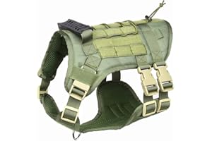 DoggieKit Taktyczna uprząż dla małych, średnich i dużych psów, bez ciągnięcia, wojskowa uprząż dla psa z uchwytem, kamizelka dla psa z panelami Molle i Loop, regulowana uprząż dla zwierząt domowych, do treningu, polowania, spacerów